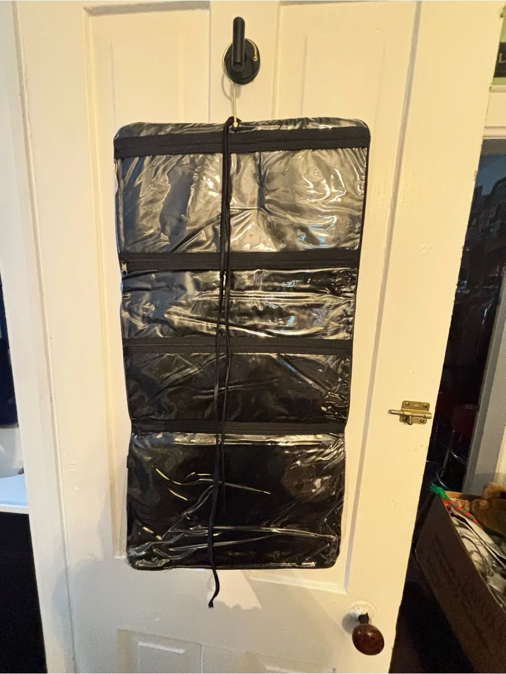 Mary Kay Black Hanging Cosmetic Organizer with Clear Pockets and Zippers